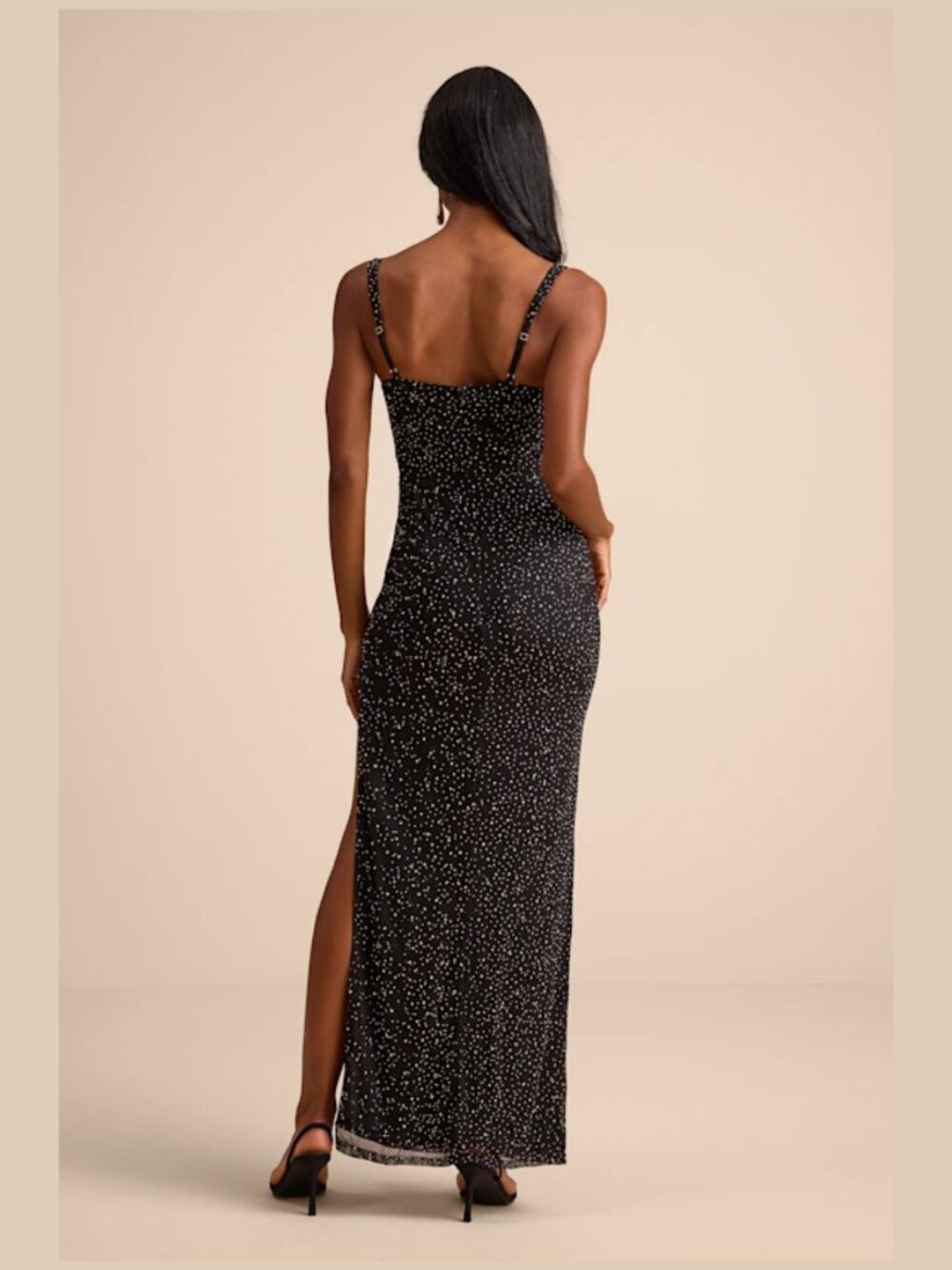Lulus Black Rhinestone Maxi Dress Small New With Tags - Picture 11 of 17